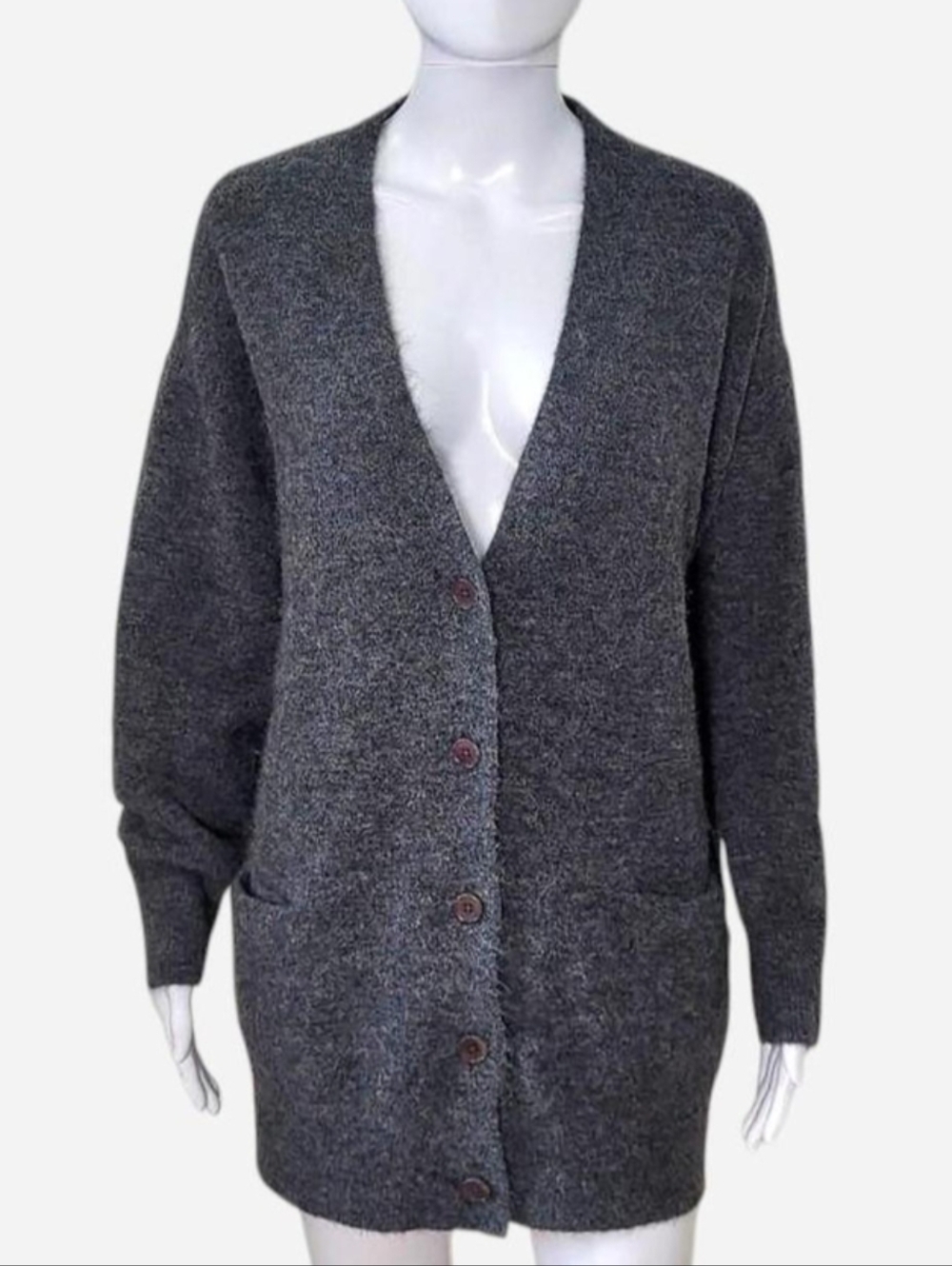 Wilfred grey‎ wool blend long cardigan with pockets Tag size 2